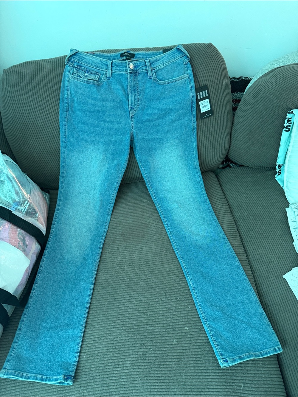 Women's Blue Stretch Bootcut Jeans